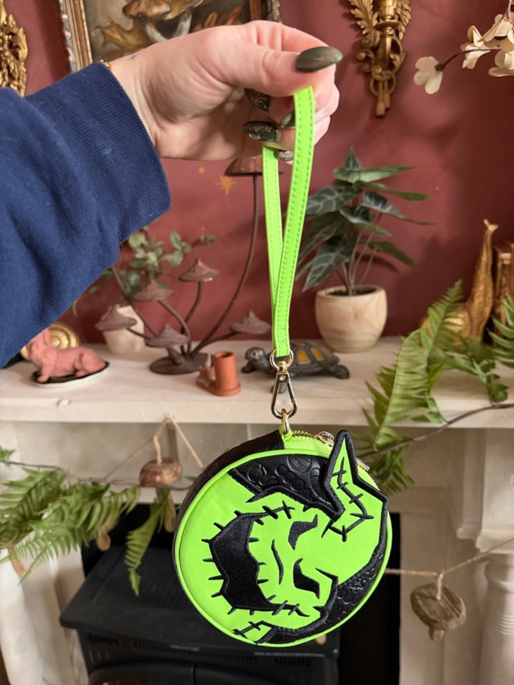 Loungefly Neon Green Oogie Boogie  Nightmare before Christmas Wristlet Bag